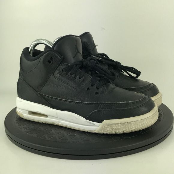 Nike Air Jordan 3 Retro 'Cyber Monday' Black Leather 398614-020 Women's Size 6.5 - Picture 3 of 12